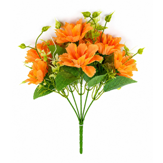 Selyemvirág liliom csokor 30cm narancs