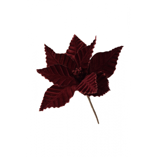 Selyemvirág mikulásvirág 28cm burgundi