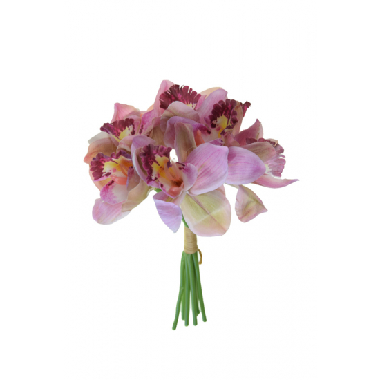 Selyemvirág orchidea csokor 27cm rózsaszín