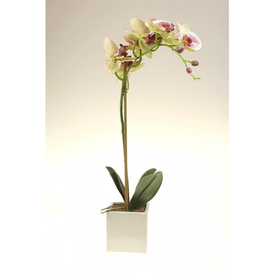 Selyemvirág phalaenopsis cserépben 7 fejes 47cm rózsaszín
