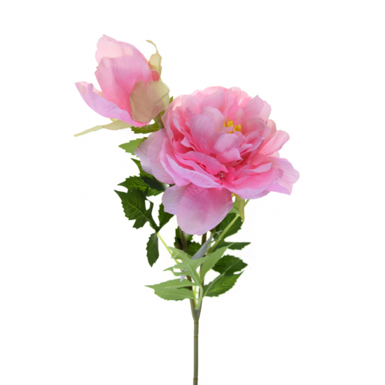 Selyemvirág rózsa 2fej 58cm pink