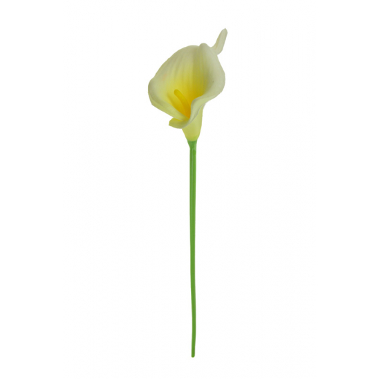Selyemvirág kála PU szálas 33cm sárga