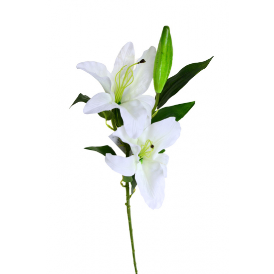 Selyemvirág szálas liliom 79cm fehér