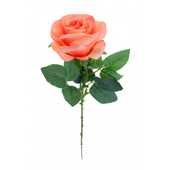 Selyemvirág szálas rózsa 56cm narancs