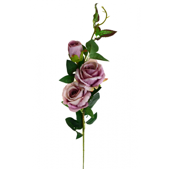 Selyemvirág szálas rózsa 78CM lila
