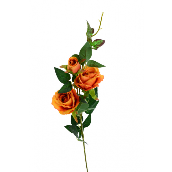 Selyemvirág szálas rózsa 78CM narancs