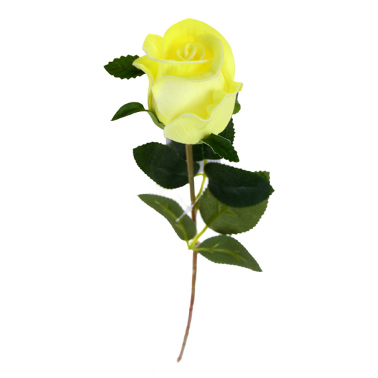 Selyemvirág szálas rózsa PU 41cm sárga