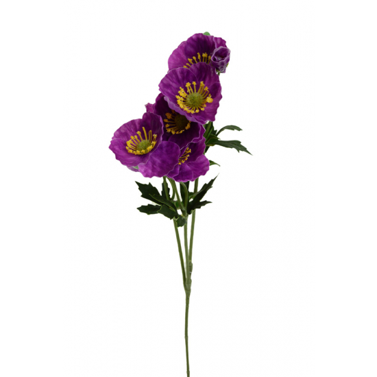 Selyemvirág szellőrózsa szálas 65CM 6fej bíbor