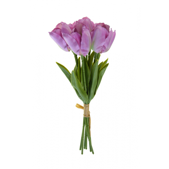 Selyemvirág tulipán csokor 33cm pink