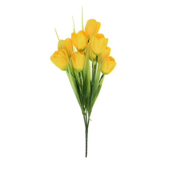 Selyemvirág crocus csokor 34cm 5fej sárga