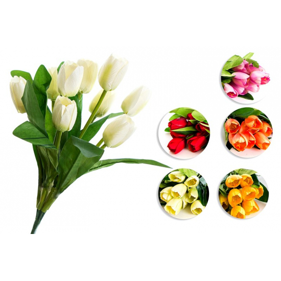 Selyemvirág tulipáncsokor 6fejes több szín