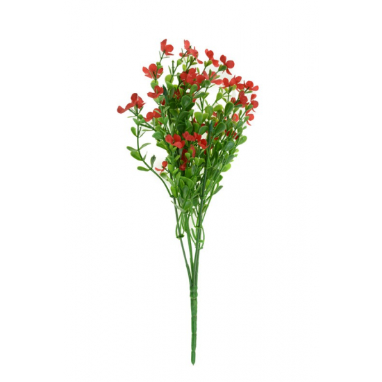 Selyemvirágcsokor 31 cm mini virágokkal piros