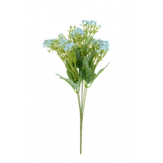 Selyemvirágcsokor leveles 32 cm h.kék