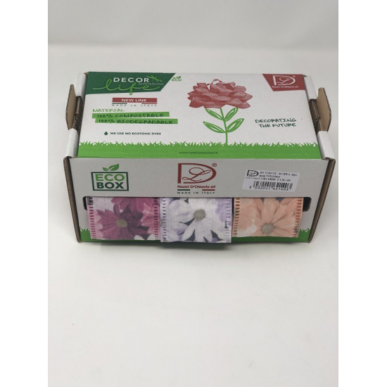 Szalag dekorlife komposztálható 70*10 s/3 virágos mix több szín