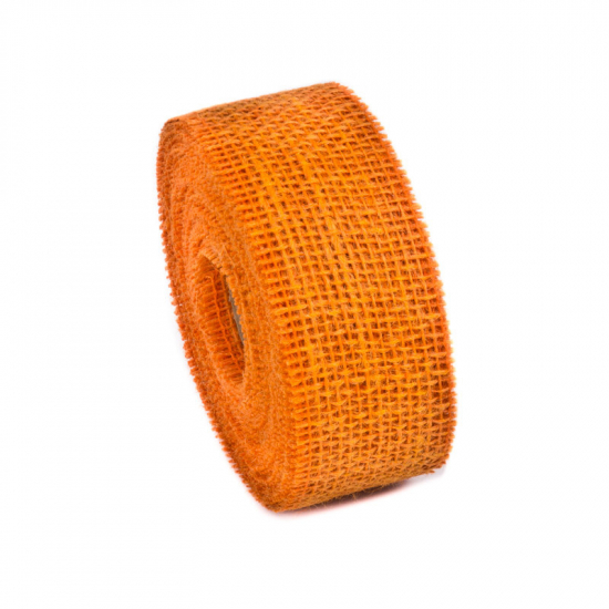 Szalag juta hálós 5cm*10cm narancssárga