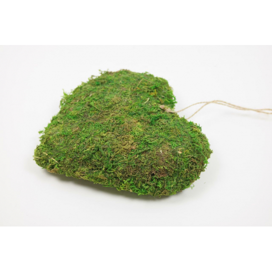 Szív moha 15*5cm akasztós zöld