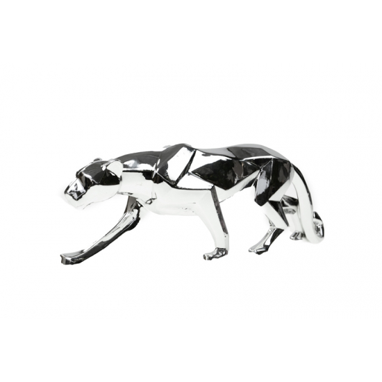Szobor párduc poly 33*6,8*11cm ezüst