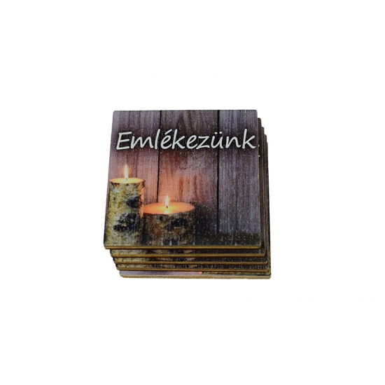 TÁBLA EMLÉKEZÜNK KIS NÉGYZET GYERTYÁS 4,7*4,7 cm LV