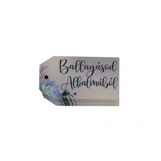 Tábla fa Biléta-ballagásod alkalmából (szürke) 3,7*6,9cm LV