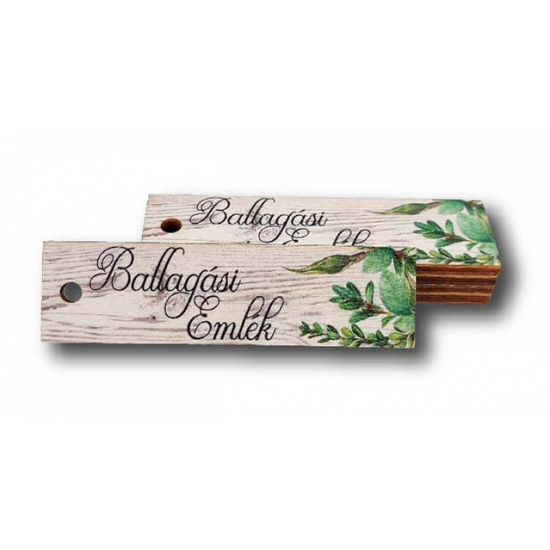 TÁBLA fa BILÉTA ZÖLD BALLAGÁSI EMLÉK 3*7,5cm LV