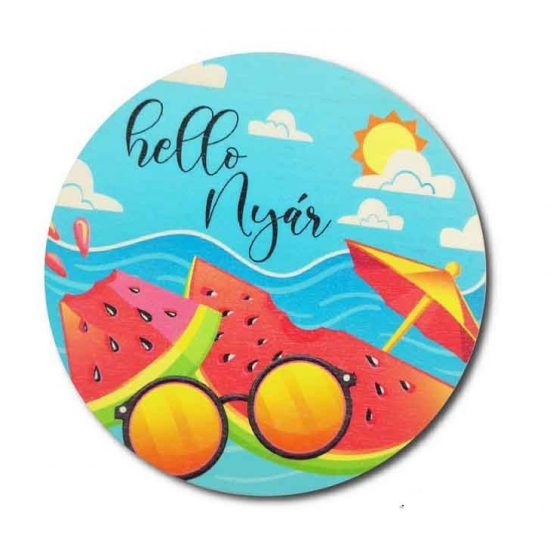 Tábla fa HELLO NYÁR TENGERPART DINNYE D13 cm LV