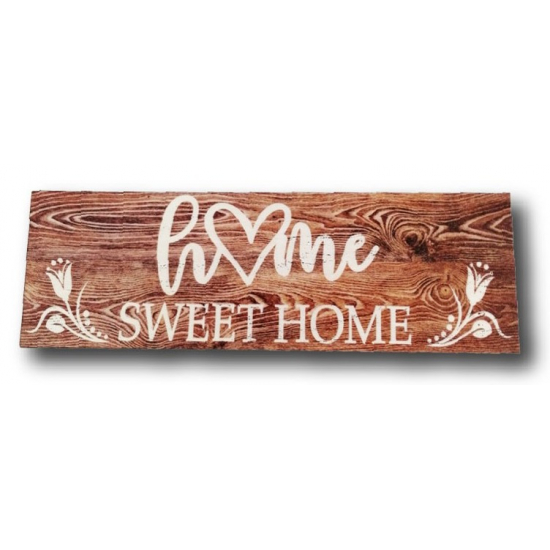 Tábla fa HOME SWEET HOME téglalap fahatású 20*6,5cm LV