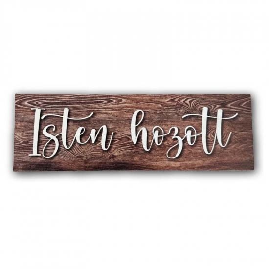 Tábla fa Isten hozott 6,5*20cm téglalap barna
