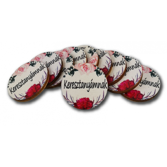 TÁBLA fa MINI KÖR KERESZTANYÁMNAK 3*3cm LV