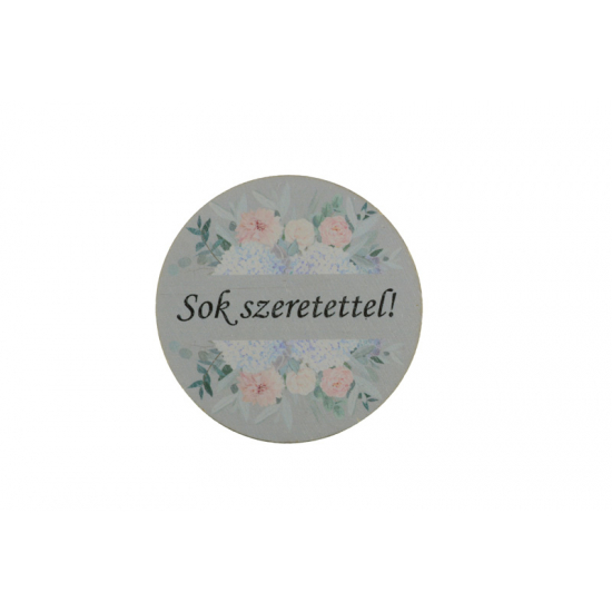 TÁBLA fa PASZTEL ZÖLD SOK SZERETETTEL 7*7 cm LV