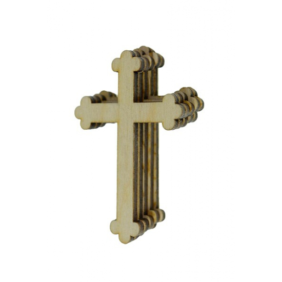 TÁBLA Kereszt cirádás 6*3,7 cm LV