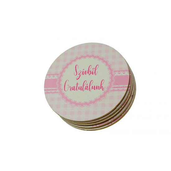 TÁBLA fa KISLÁNY 7*7cm BABAKÖSZÖNTŐ LV