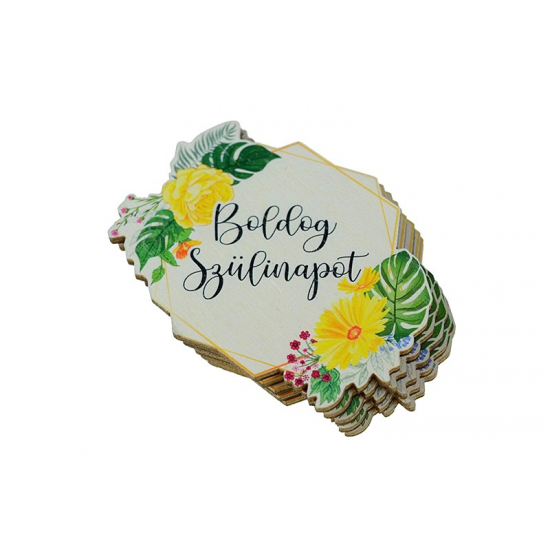 TÁBLA SÁRGA SZÜLINAP 7,3*7,5cm LV