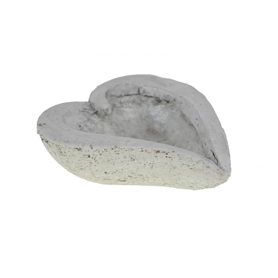 Tál kő szív forma 14*12,5cm fehér