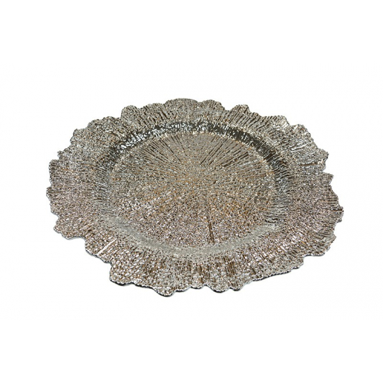 Tál plasztik D34cm ezüst