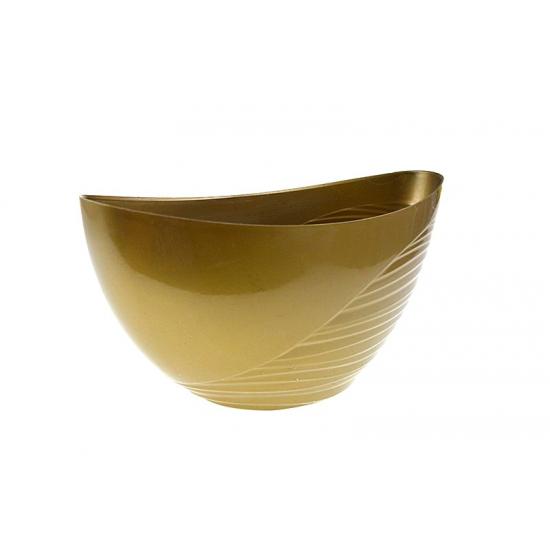 Tál plasztik hullám mintás 25cm csónak forma arany