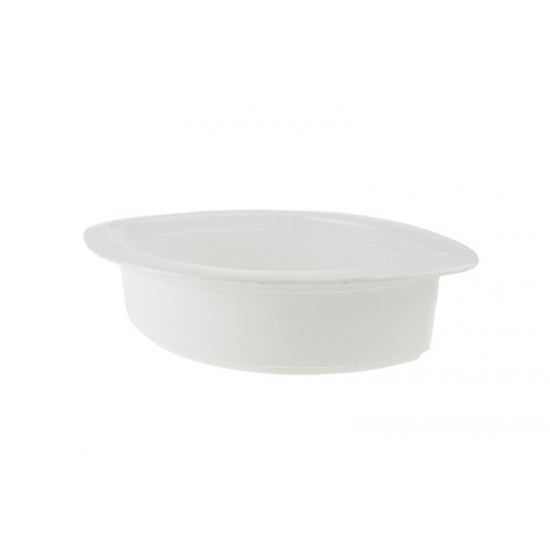 Tál plasztik ovális 25cm peremes fehér