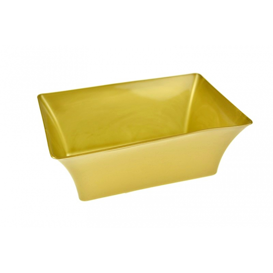 Tál plasztik szögl. 19cm arany