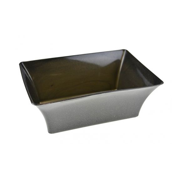 Tál plasztik szögl. 19cm fekete
