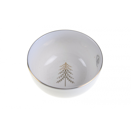 Tál porcelán fenyőfás D14 H7 fehér