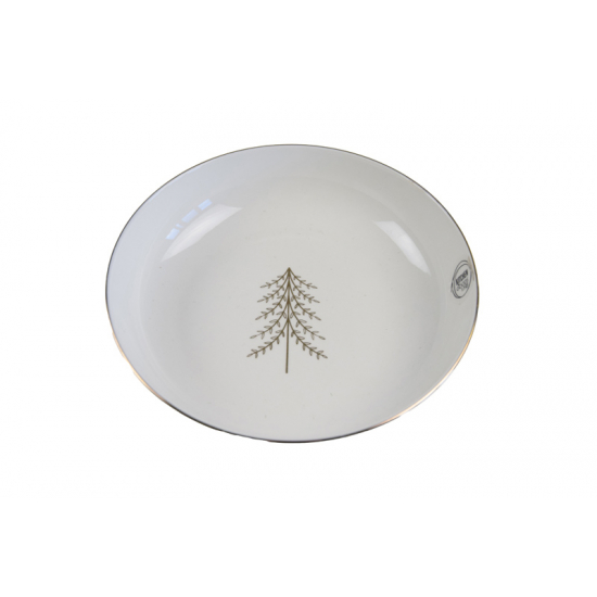 Tál porcelán fenyőfás D22 fehér