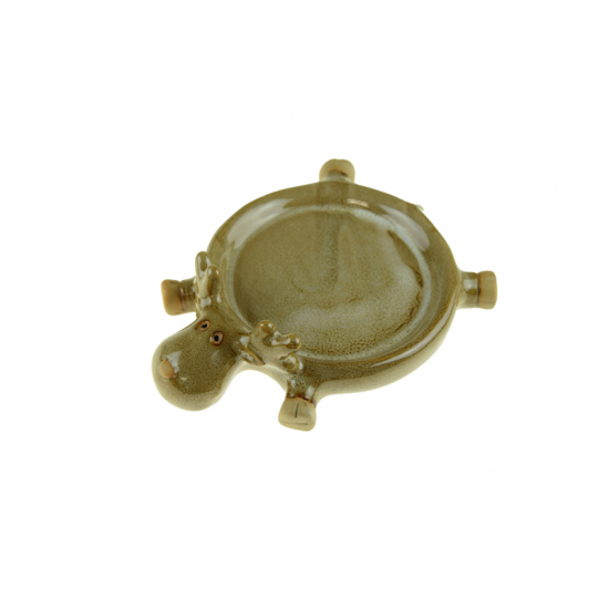 Tál porcelán szarvas 15*10.5*4cm barna
