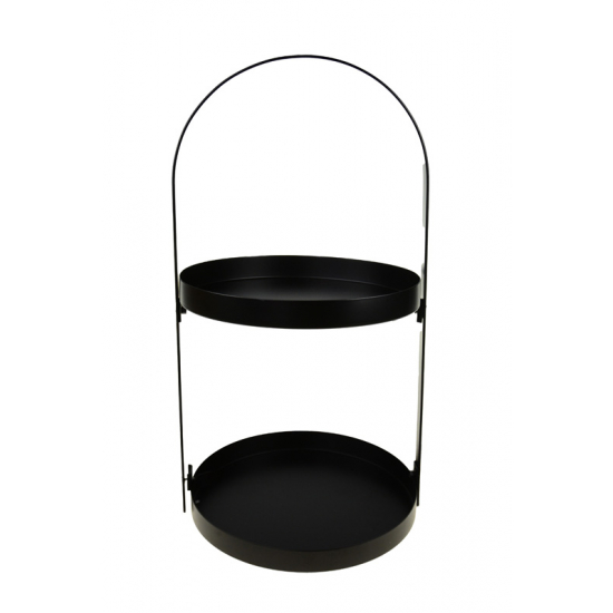 Tálca fém 2szintes D23*H45CM fekete