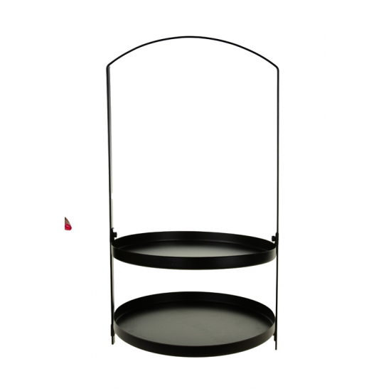 Tálca fém 2szintes D25*H48CM fekete