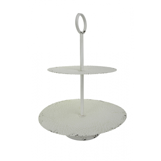 Tálca fém D35*49CM 2 szintes fehér