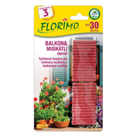 Táprúd balkon és muskátli Florimo