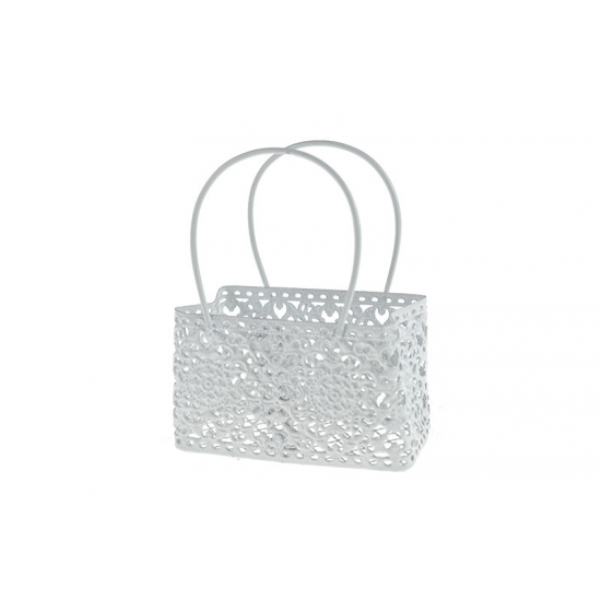 Táska fém 5*4*8cm fehér