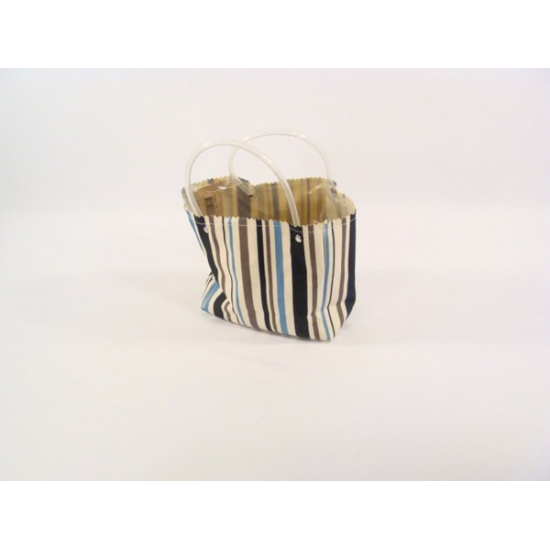 Táska textil 15*15*8cm csíkos