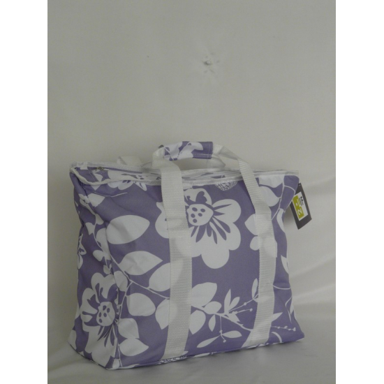 Táska virágos 45x35cm lila-fehér
