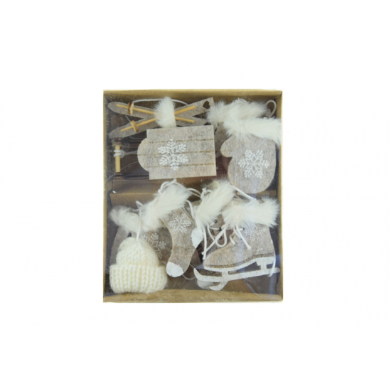Téli figurák filc 13cm bézs