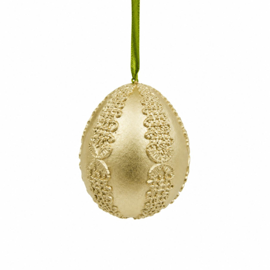 Tojás poly 4*6cm arany